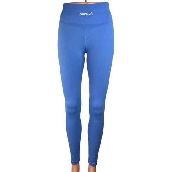 Aurola Women's Blue Mid Rise Elastic Waist Stretch Ankle Skinny Legging Pants S - Picture 1 of 4